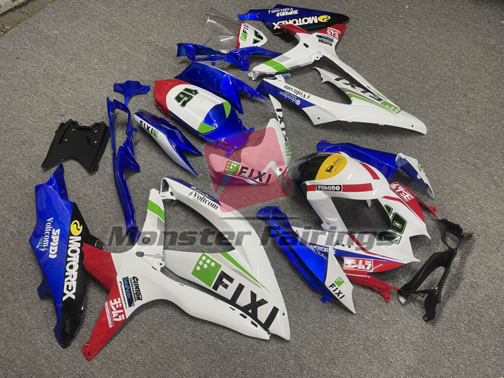 2008 - 2010 Suzuki GSXR Fixi fairing set - ABS injection, custom painted by Monster Fairings
