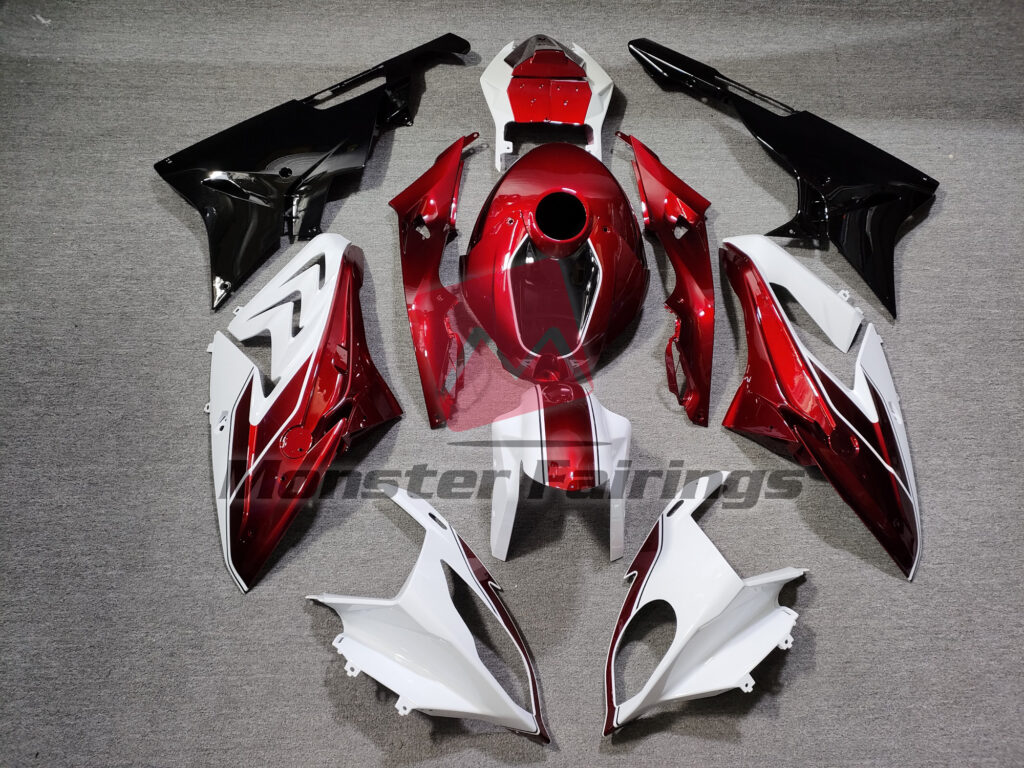 BMW S1000RR 2015 - 2016 Candy Red and White ABS fairings - custom motorcycle bodywork kit by Monster Fairings