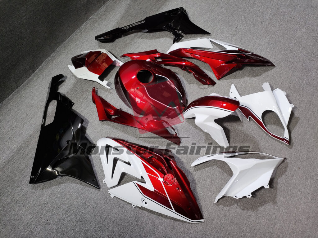 BMW S1000RR custom ABS fairings 2015 - 2016 in Candy Red and White - durable replacement kit, Monster Fairings