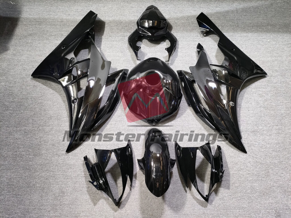 Yamaha R6 2006 - 2007 Gloss Black ABS fairings - custom motorcycle bodywork kit by Monster Fairings