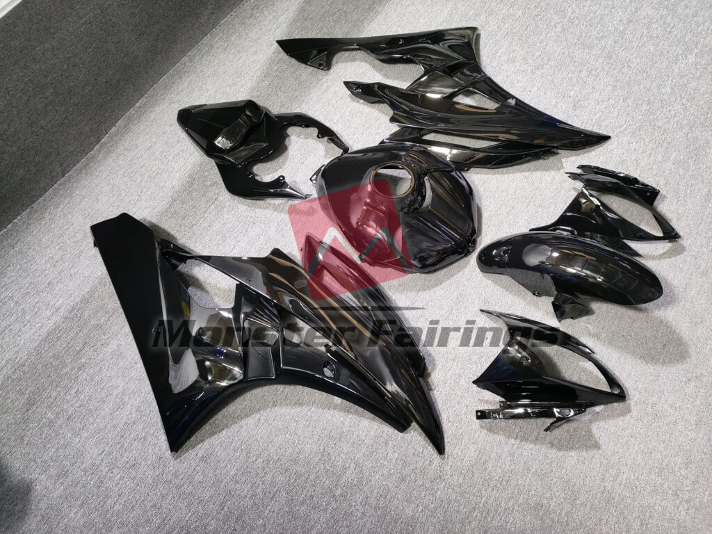 Yamaha R6 custom ABS fairings 2006 - 2007 in Gloss Black - durable replacement kit, Monster Fairings