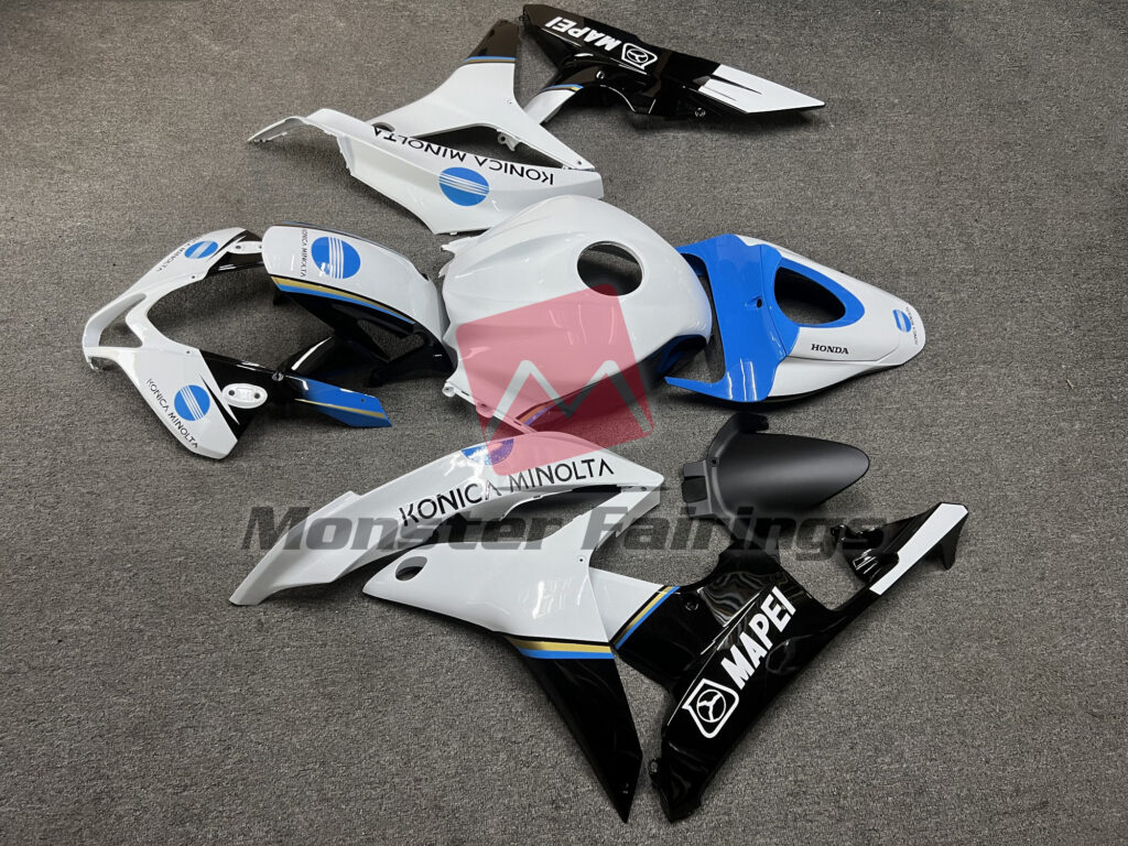 2007 - 2008 Honda CBR600RR Gloss Light Blue KM fairing set - ABS injection, custom painted by Monster Fairings