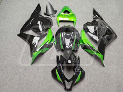 Honda CBR600RR 2009-2012 Gloss Black with Green ABS Fairings | Monster Fairings