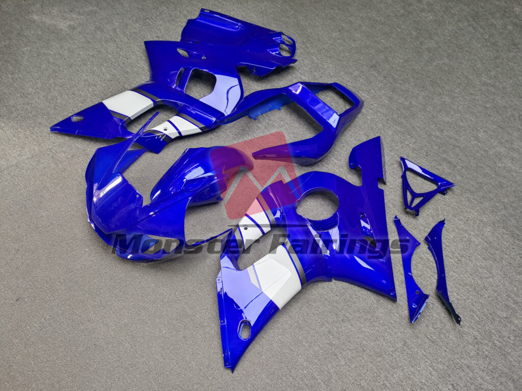 Gloss Blue & White with Silver ABS fairings for Yamaha R6 1998 - 2002 - premium OEM fit kit by Monster Fairings