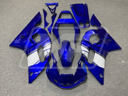 Yamaha R6 1998-2002 Gloss Blue & White with Silver ABS Fairings | Monster Fairings