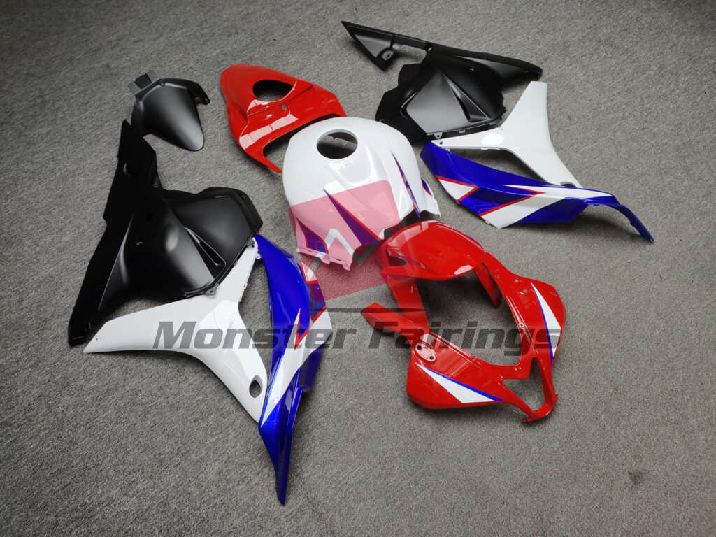 Honda CBR600RR custom ABS fairings 2009 - 2012 in Gloss White Blue & Red - durable replacement kit, Monster Fairings