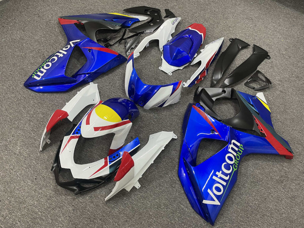 Suzuki GSXR 1000 custom ABS fairings 2009 - 2016 in Volt com No.2 design - durable replacement kit, Monster Fairings
