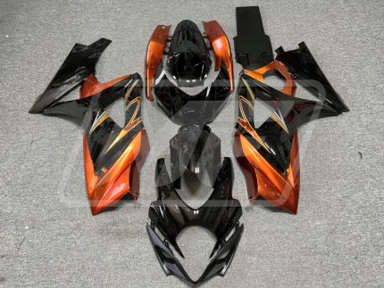 Suzuki GSXR 1000 2007-2008 Gloss Black & Burnt Orange ABS Fairings | Monster Fairings