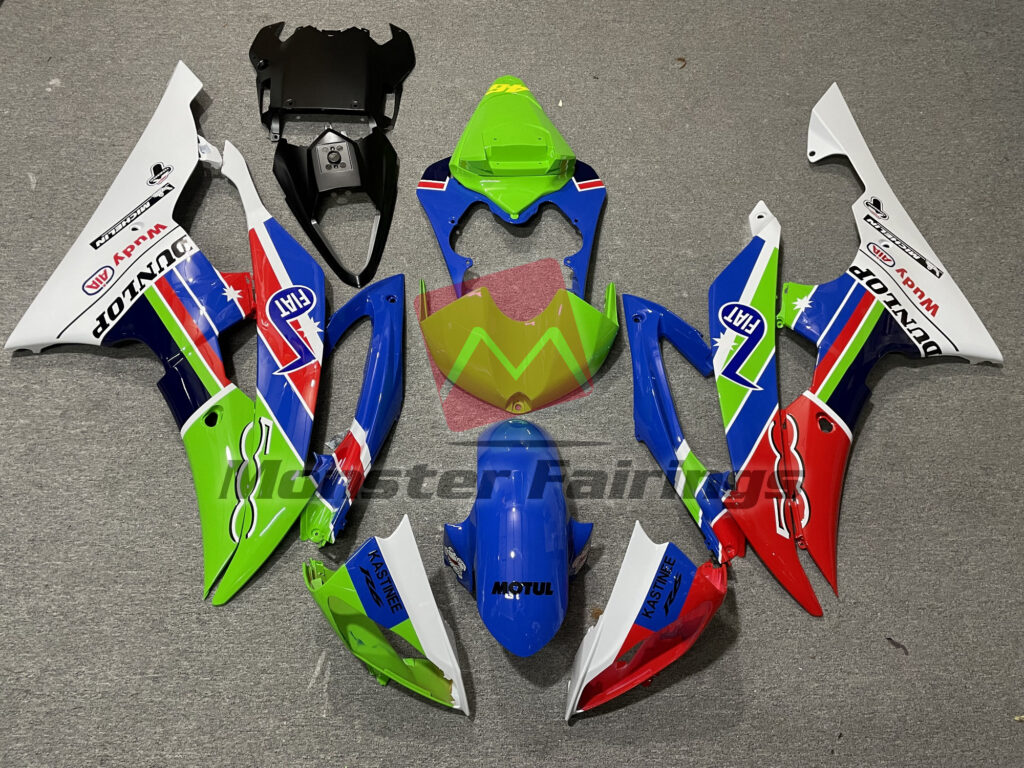 Yamaha R6 2008 - 2016 Green Fiat ABS fairings - custom motorcycle bodywork kit by Monster Fairings
