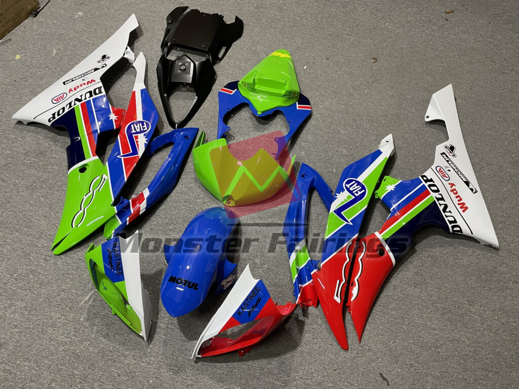 Yamaha R6 custom ABS fairings 2008 - 2016 in Green Fiat - durable replacement kit, Monster Fairings