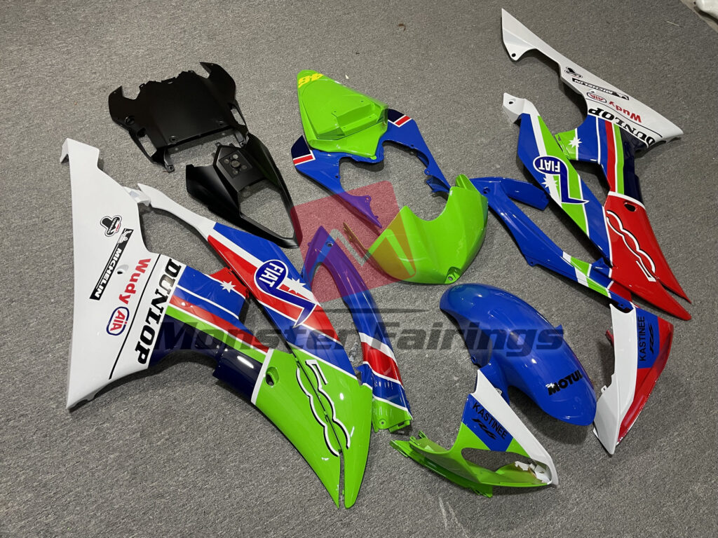 Green Fiat ABS fairings for Yamaha R6 2008 - 2016 - premium OEM fit kit by Monster Fairings
