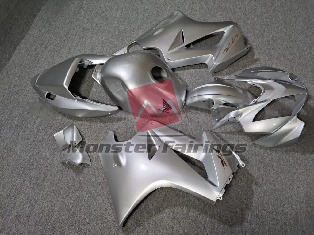 2002 - 2012 Honda VFR800 Gloss Silver fairing set - ABS injection, custom painted by Monster Fairings