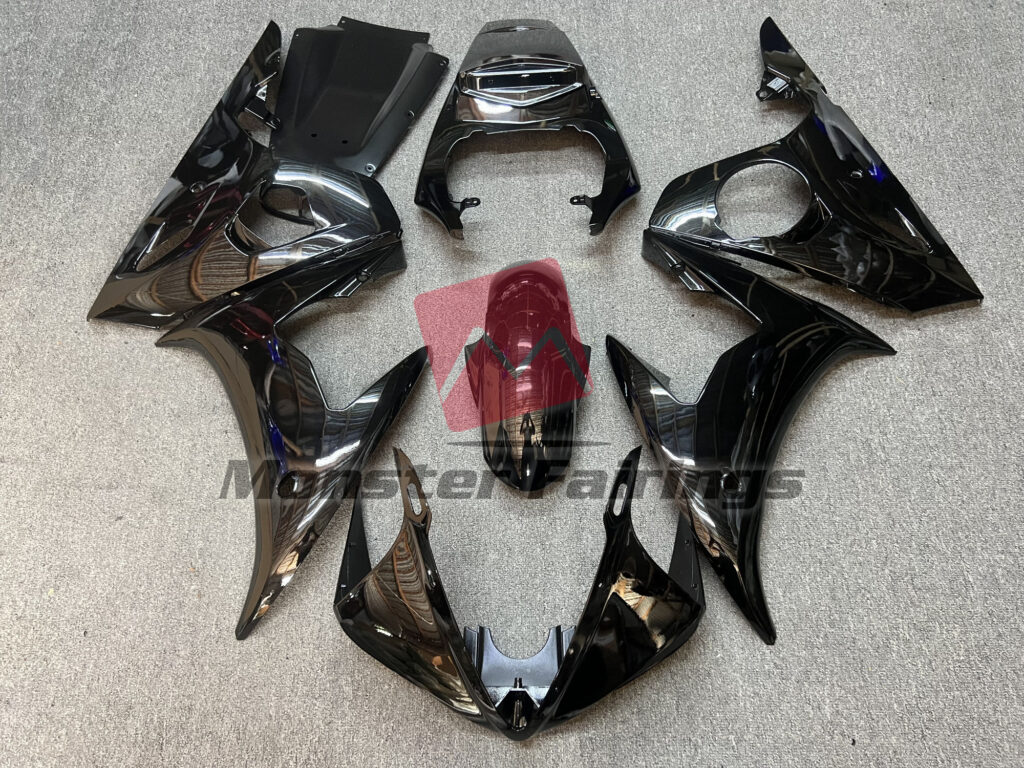 Yamaha R6 2003 - 2004 Gloss Black ABS fairings - custom motorcycle bodywork kit by Monster Fairings