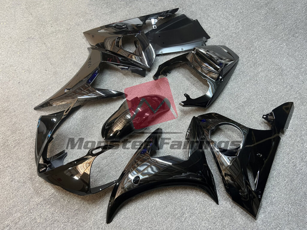 Gloss Black ABS fairings for Yamaha R6 2003 - 2004 - premium OEM fit kit by Monster Fairings