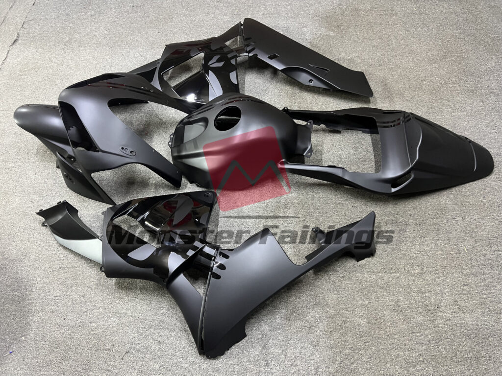 2003 - 2004 Honda CBR600RR Matte Black with Punisher Logos fairing set - ABS injection, custom painted by Monster Fairings