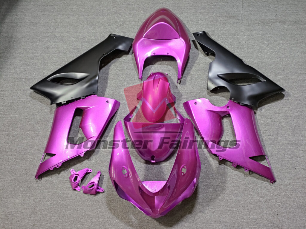 Kawasaki ZX6R 2005 - 2006 Pink ABS fairings - custom motorcycle bodywork kit by Monster Fairings