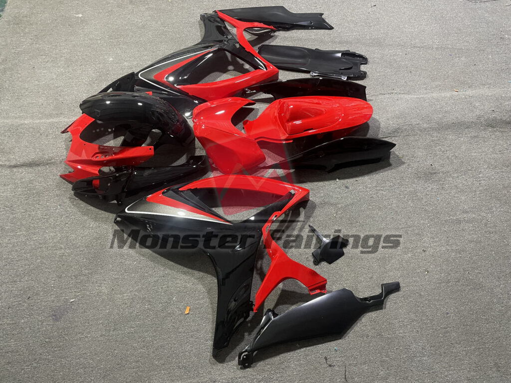 2006 - 2007 Suzuki GSXR Red Black and Grey fairing set - ABS injection, custom painted by Monster Fairings