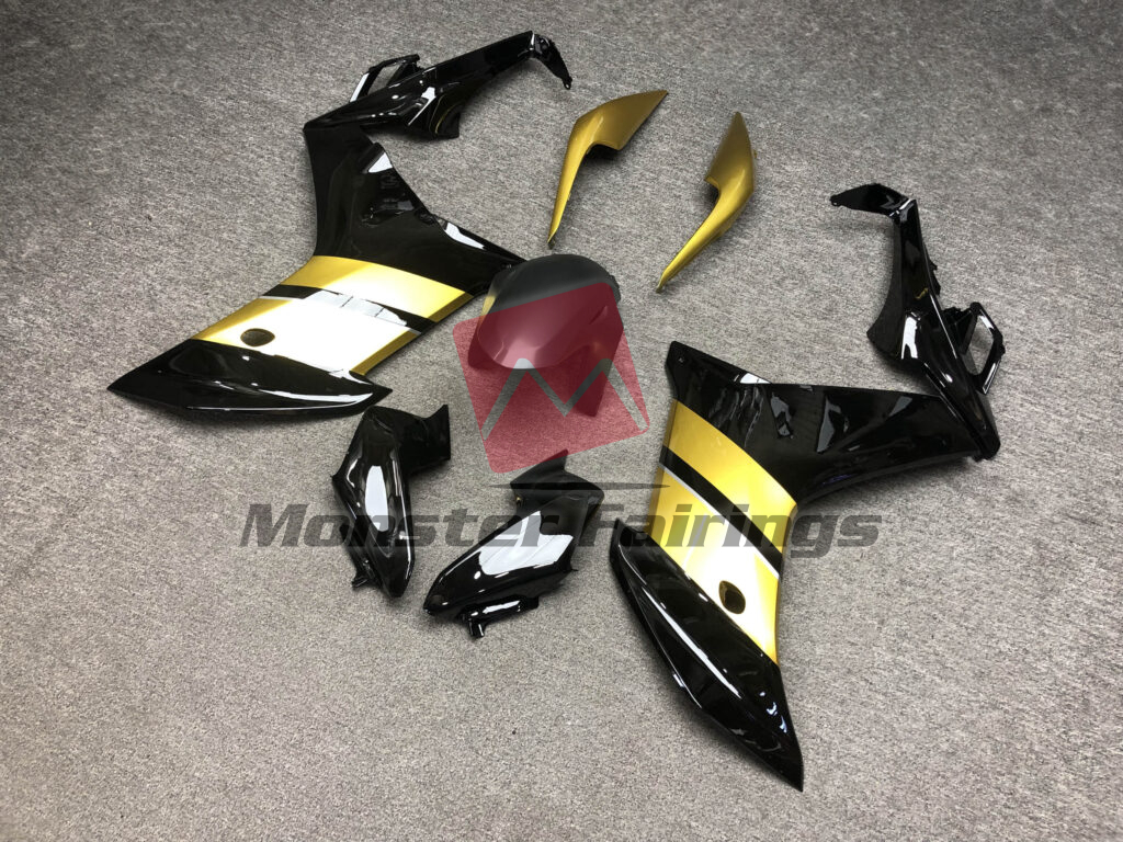 Honda CBR600F custom ABS fairings 2011 - 2012 in Gloss Black & Gold - durable replacement kit, Monster Fairings