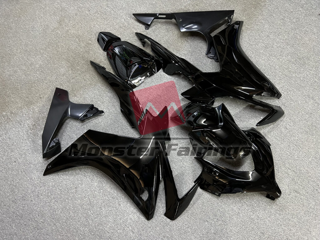 2013 - 2015 Honda CBR500R Gloss & Matte Black fairing set - ABS injection, custom painted by Monster Fairings
