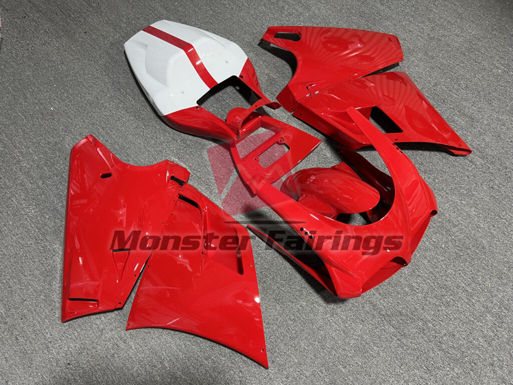 Gloss Red with White ABS fairings for Ducati 996 748 916 998 2000 - 2002 - premium OEM fit kit by Monster Fairings