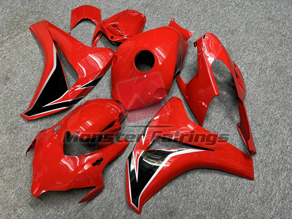 Honda CBR1000RR custom ABS fairings 2008 - 2011 in Gloss Red & Black - durable replacement kit, Monster Fairings
