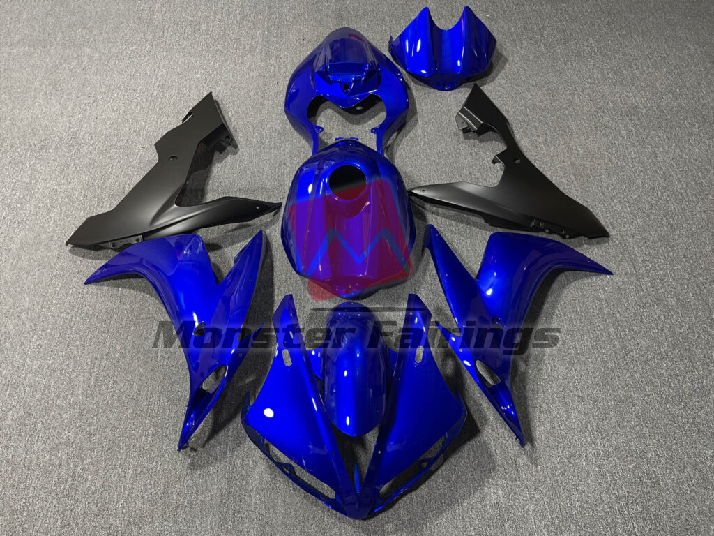 Yamaha R1 2004 - 2006 Gloss Blue & Matte Black ABS fairings - custom motorcycle bodywork kit by Monster Fairings