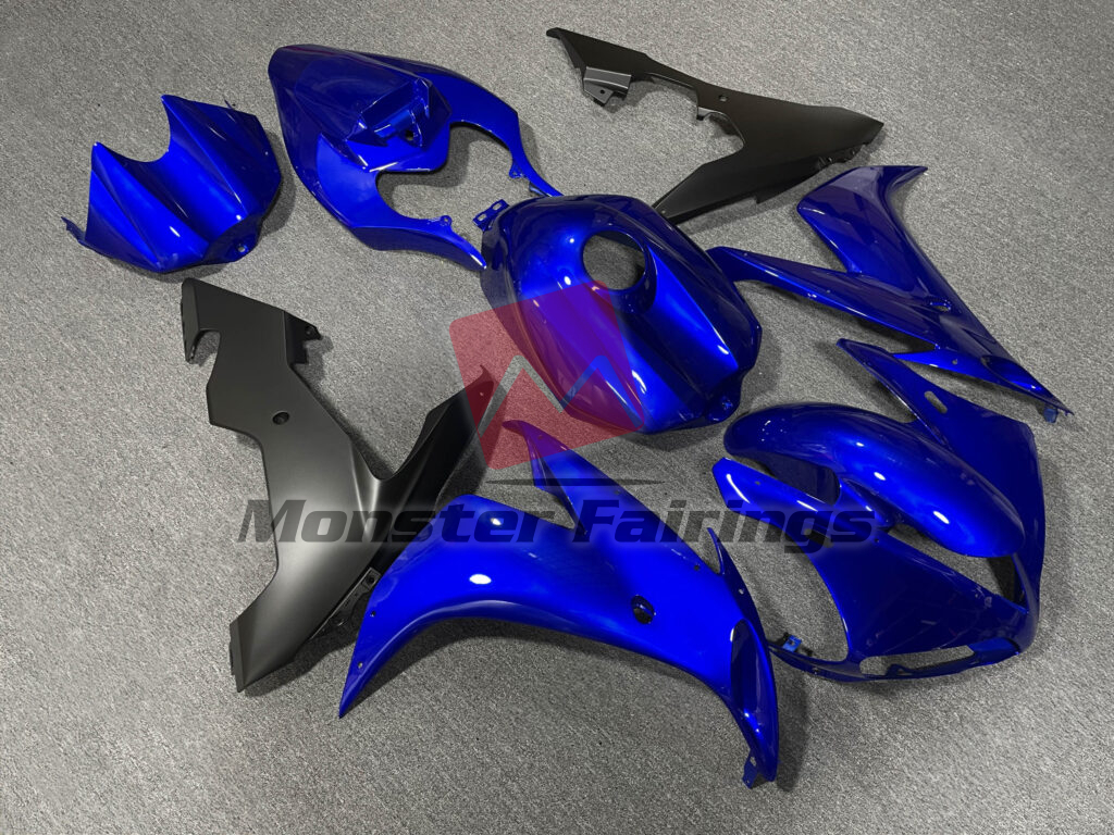 Yamaha R1 custom ABS fairings 2004 - 2006 in Gloss Blue & Matte Black - durable replacement kit, Monster Fairings