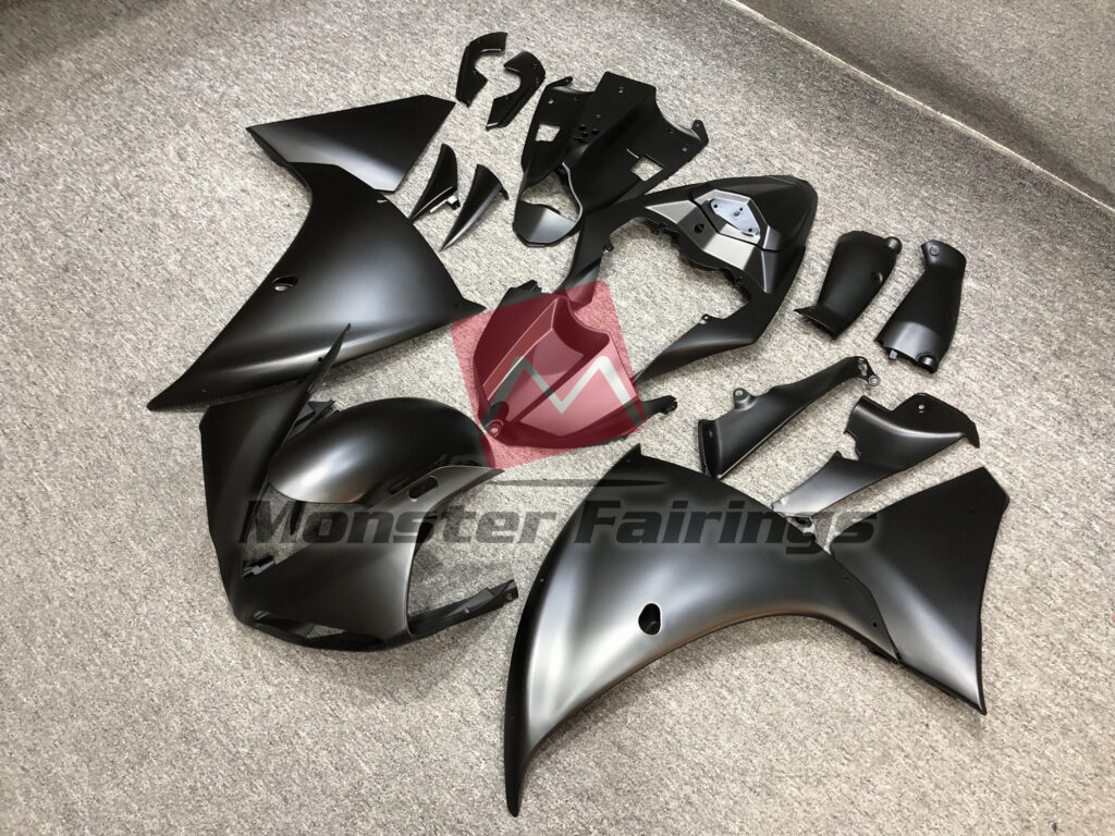 Yamaha R1 custom ABS fairings 2009 - 2011 in Matte Black - durable replacement kit, Monster Fairings