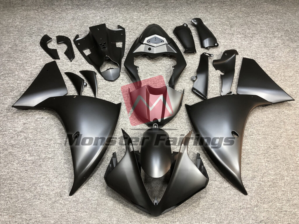 Yamaha R1 2009 - 2011 Matte Black ABS fairings - custom motorcycle bodywork kit by Monster Fairings