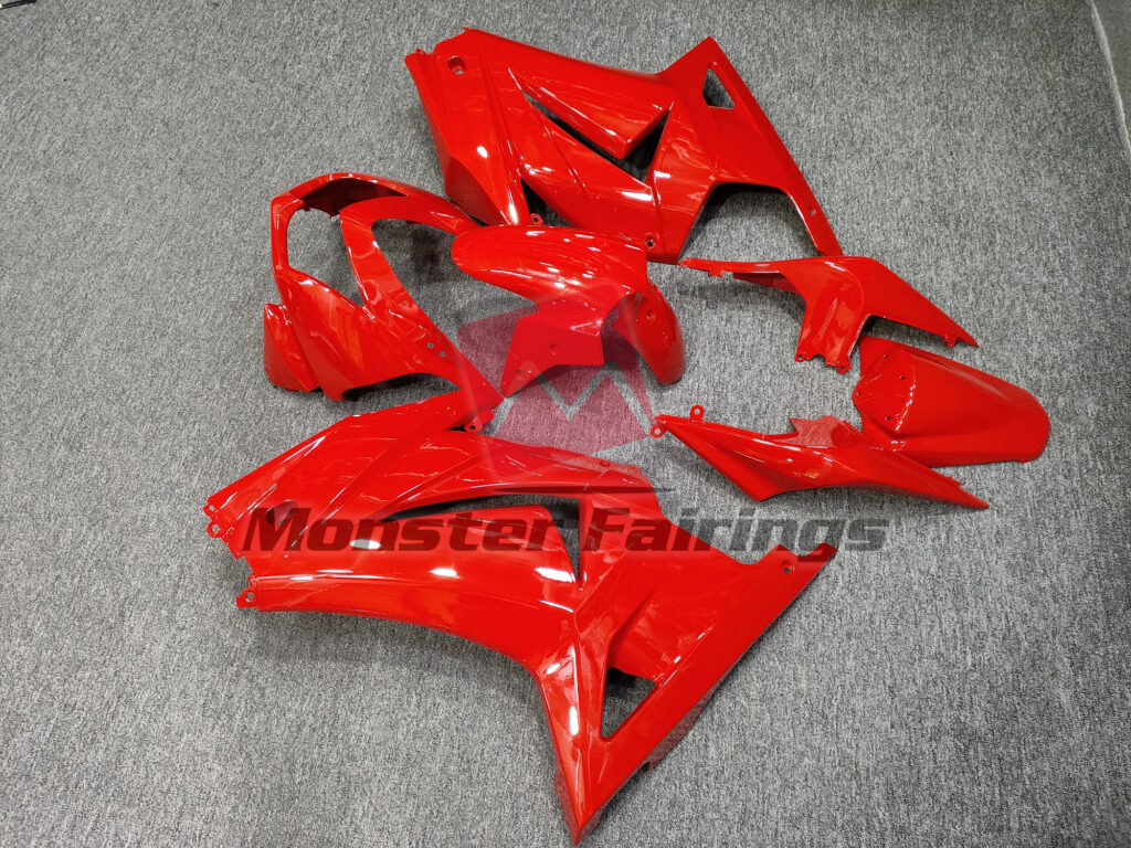 2008 - 2013 Kawasaki Ninja 250 Full Gloss Red fairing set - ABS injection, custom painted by Monster Fairings