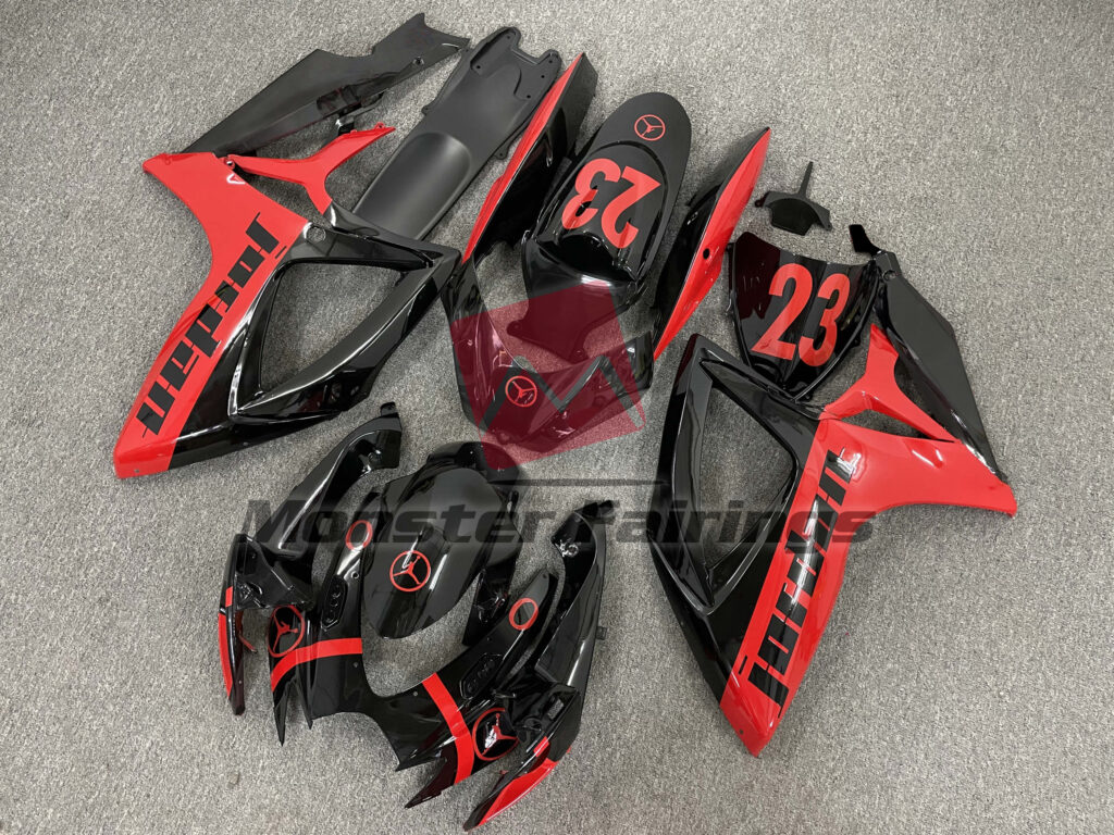 Suzuki GSXR custom ABS fairings 2006 - 2007 in Red Jordan - durable replacement kit, Monster Fairings