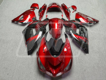 Kawasaki ZX14R 2006-2011 Gloss Candy Red & Black ABS Fairings | Monster Fairings