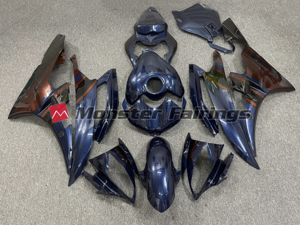 Yamaha R6 2006 - 2007 Dark Blue and Bronze ABS fairings - custom motorcycle bodywork kit by Monster Fairings