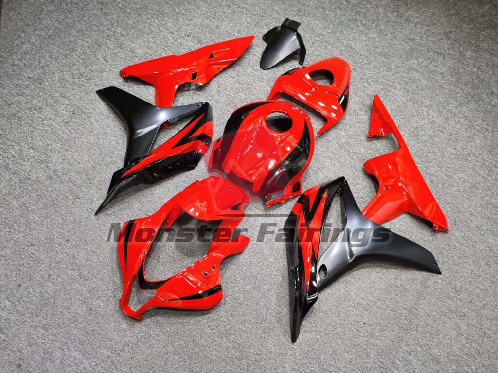Honda CBR600RR custom ABS fairings 2007 - 2008 in Gloss Red & Black - durable replacement kit, Monster Fairings