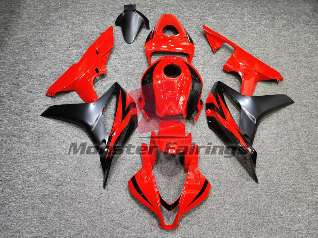 Honda CBR600RR 2007 - 2008 Gloss Red & Black ABS fairings - custom motorcycle bodywork kit by Monster Fairings