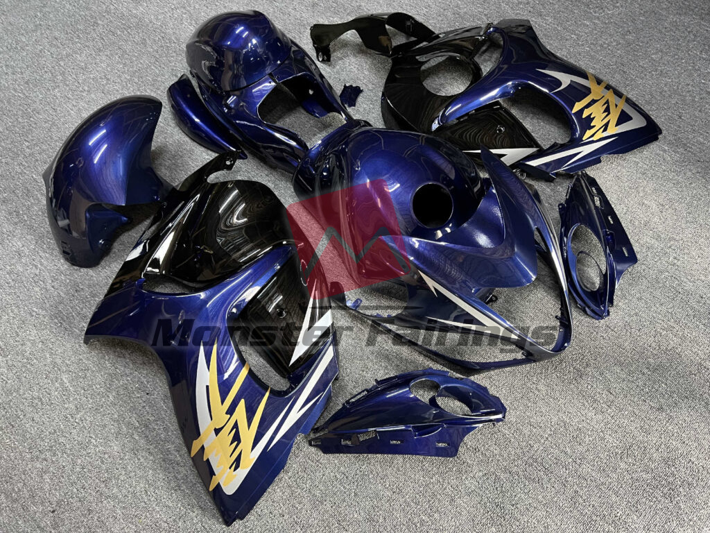 Gloss Deep Blue With Black & Gold ABS fairings for Suzuki GSXR 1300 2008 - 2020 - premium OEM fit kit by Monster Fairings