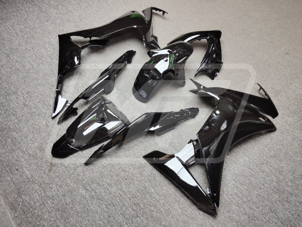 2013 - 2015 Honda CBR500R Gloss Black fairing set - ABS injection, custom painted by Monster Fairings