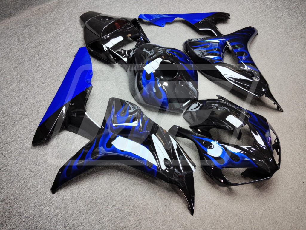 Honda CBR1000RR custom ABS fairings 2006 - 2007 in Blue Flame - durable replacement kit, Monster Fairings