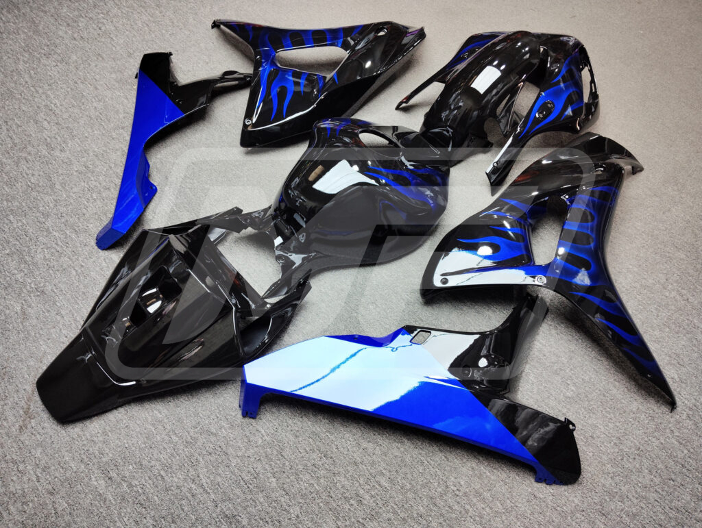 2006 - 2007 Honda CBR1000RR Blue Flame fairing set - ABS injection, custom painted by Monster Fairings