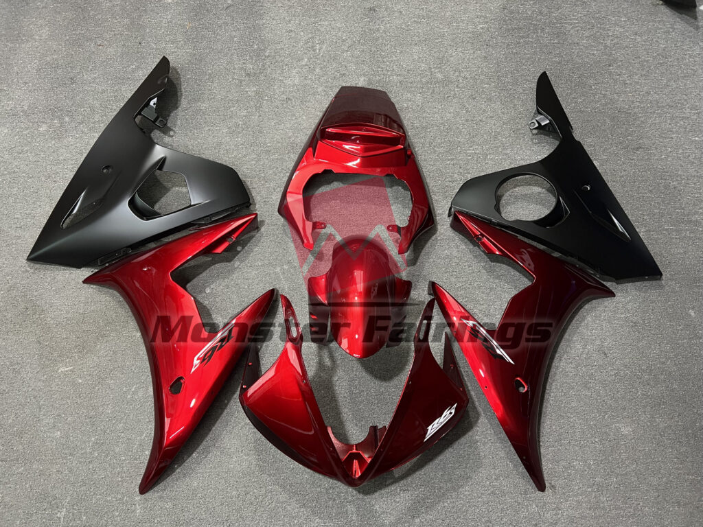 Yamaha R6 2005 Maroon Red ABS fairings - custom motorcycle bodywork kit by Monster Fairings