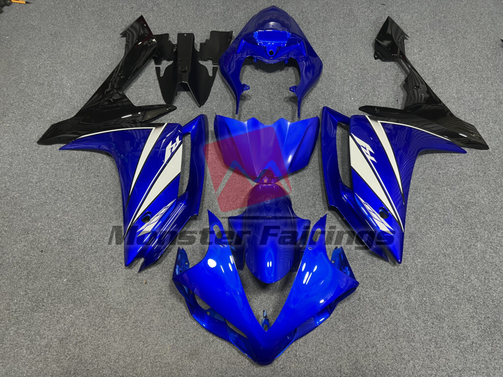Yamaha R1 2007 - 2008 Blue White and Black ABS fairings - custom motorcycle bodywork kit by Monster Fairings