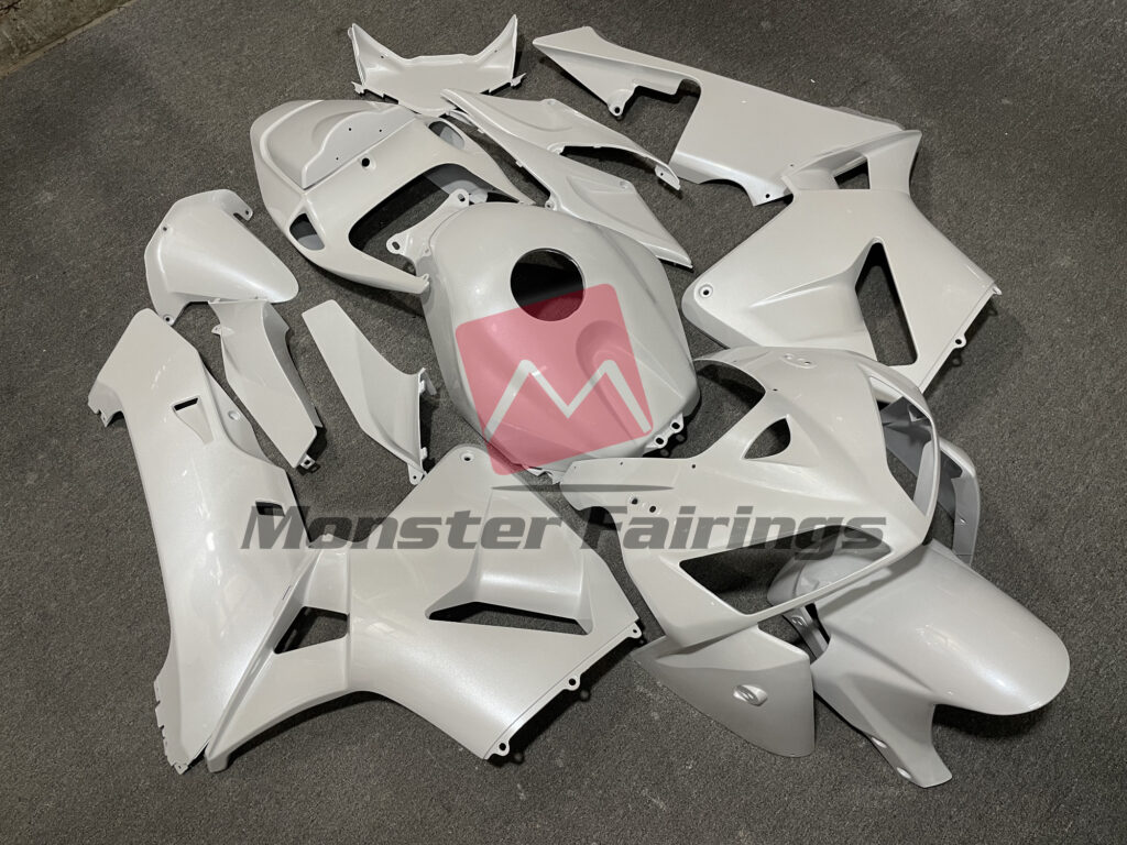 Honda CBR600RR custom ABS fairings 2005 - 2006 in Pearl White - durable replacement kit, Monster Fairings