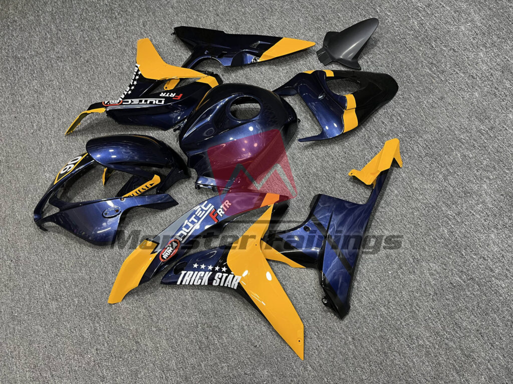 Gloss Special Deep Blue & Yellow ABS fairings for Honda CBR600RR 2007 - 2008 - premium OEM fit kit by Monster Fairings