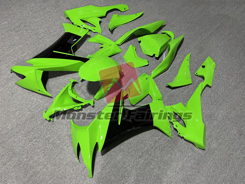 Kawasaki ZX10R custom ABS fairings 2008 - 2010 in Gloss Light Green & Black - durable replacement kit, Monster Fairings