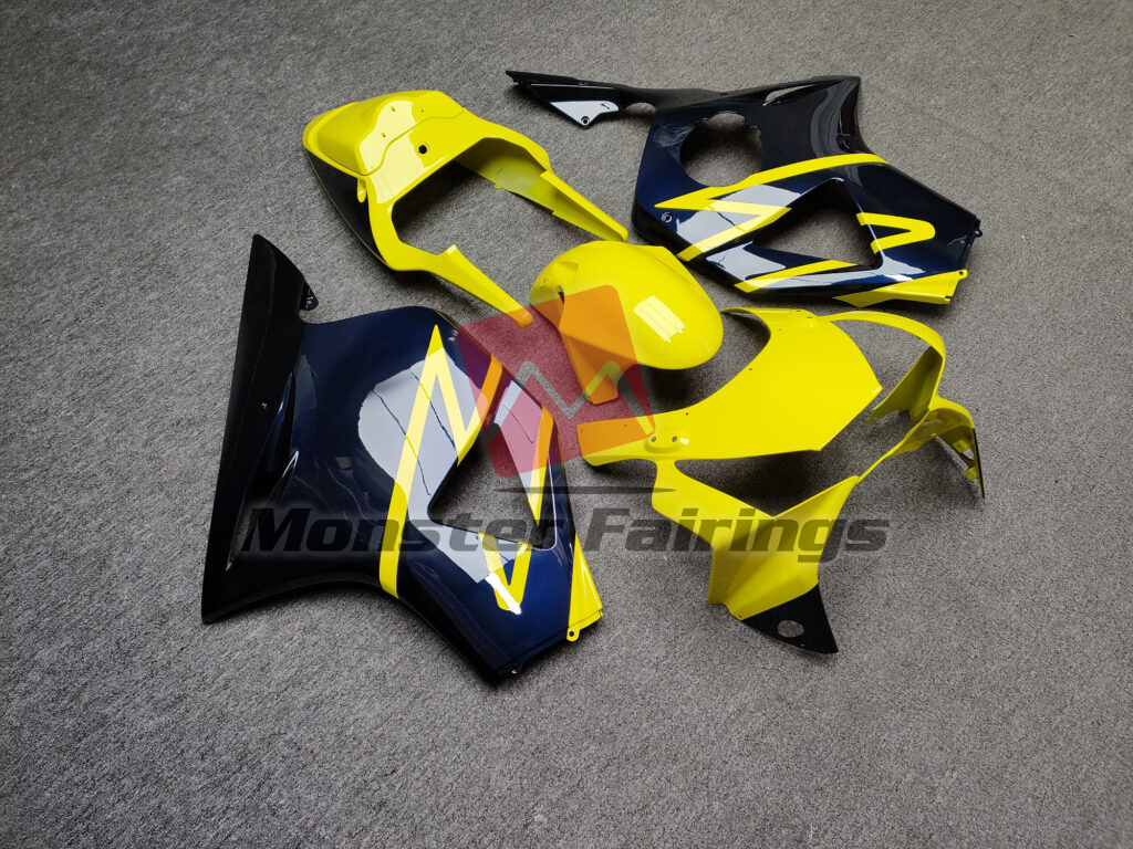 Honda CBR954RR custom ABS fairings 2002 - 2003 in Gloss Yellow & Dark Blue - durable replacement kit, Monster Fairings