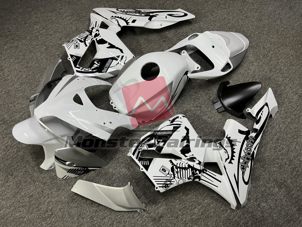 Gloss White & Black Special Design ABS fairings for Honda CBR600RR 2005 - 2006 - premium OEM fit kit by Monster Fairings