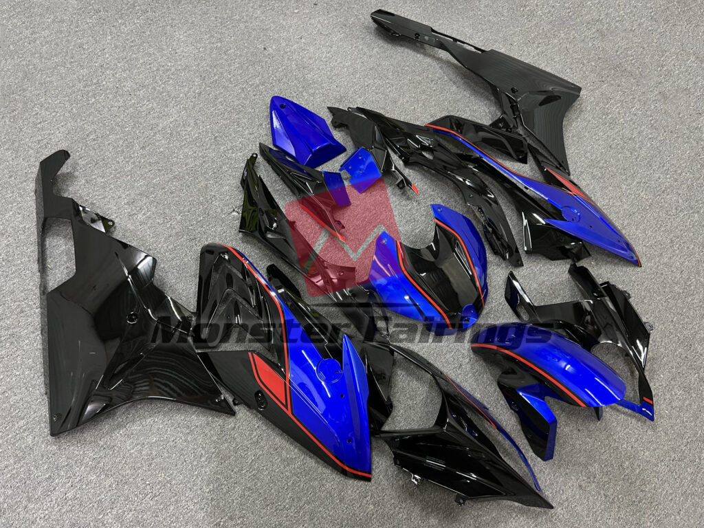 2015 - 2016 BMW S1000RR Blue and White Red fairing set - ABS injection, custom painted by Monster Fairings