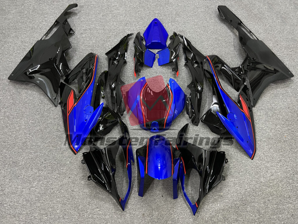 BMW S1000RR 2015 - 2016 Blue and White Red ABS fairings - custom motorcycle bodywork kit by Monster Fairings