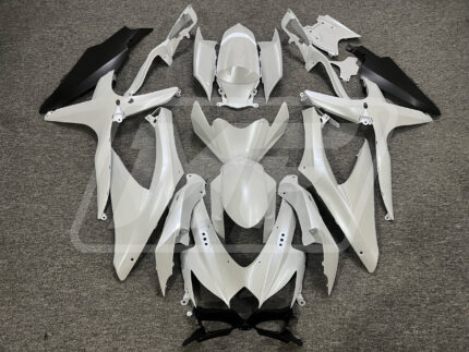 Suzuki GSXR 600-750 2008-2010 Matte Pearl White & Black ABS Fairings | Monster Fairings