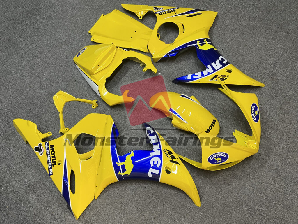 Yamaha R6 custom ABS fairings 2003 - 2004 in Camel design - durable replacement kit, Monster Fairings